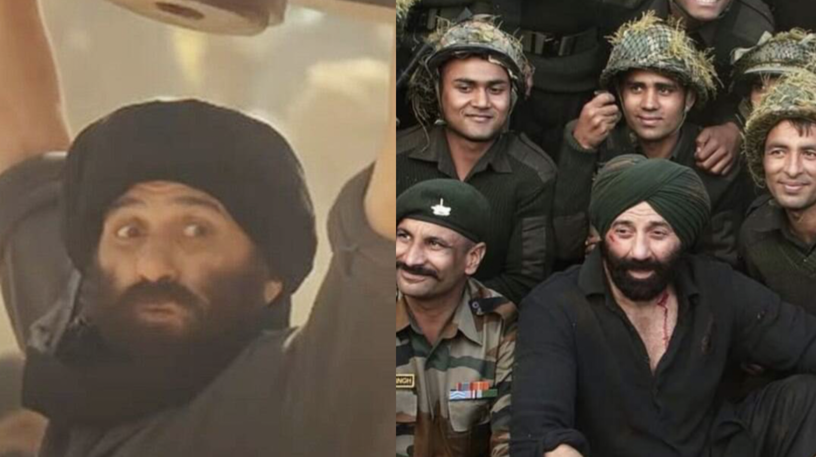 sunny deol with indian army while shooting gadar2